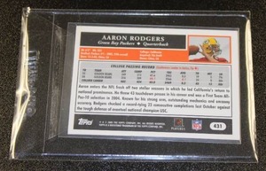 lot 7 image: 2005 Topps Aaron Rodgers #431 Rookie Card