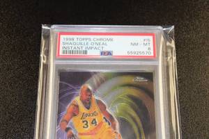 lot 47 image: 1998-99 Topps Chrome Instant Impact Shaquille ONeal #I5 PSA 8