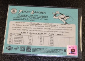 lot 72 image: 2003 Upper Deck Vintage Tommy Lasorda Autograph  Historic Autographs COA
