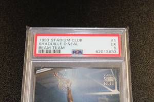 lot 80 image: 1993-94 Stadium Club Beam Team Shaquille ONeal #1 PSA 5