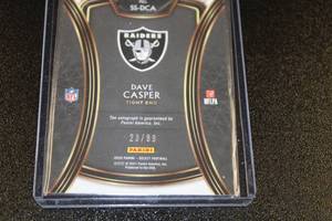 lot 90 image: 2020 Select Blue Prizm Dave Casper Autograph 2399  Only 99 Exist