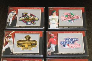 lot 110 image: 2010 Topps World Series Commemorative Patch Relic Lot  6 Cards