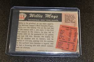 lot 132 image: 1955 Bowman Willie Mays #184 Heavily Damaged