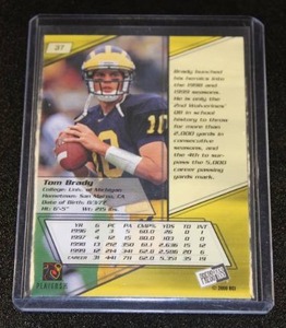 lot 136 image: 2000 Press Pass Tom Brady #37