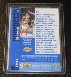 lot 137 image: 1996-97 Upper Deck Kobe Bryant #134 Rookie Card