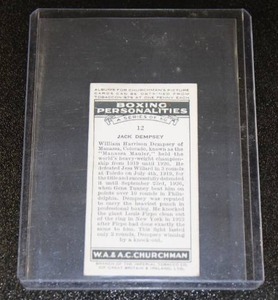 lot 138 image: 1938 Churchmans Cigarettes Boxing Personalities Jack Dempsey #12