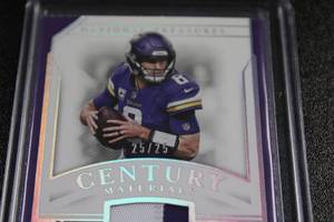 lot 148 image: 2018 National Treasures Century Materials Kirk Cousins Patch Relic 2525  Only 25 Exist