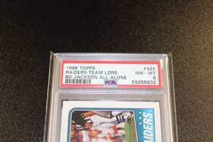 lot 157 image: 1988 Topps Bo Jackson #325 PSA 8