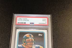 lot 159 image: 1988 Topps Kevin Greene #300 Rookie Card PSA 9