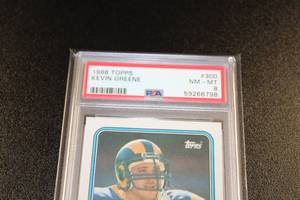 lot 160 image: 1988 Topps Kevin Greene #300 Rookie Card PSA 8