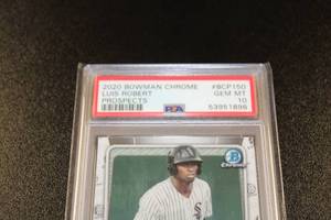 lot 163 image: 2020 Bowman Chrome Prospects Luis Robert #BCP150 PSA 10