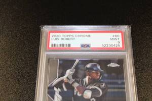 lot 167 image: 2020 Topps Chrome Luis Robert #60 Rookie Card PSA 9