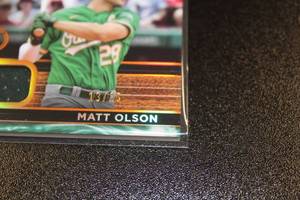 lot 248 image: 2022 Topps Tribute Triple Relic Matt Olson #TTR-MO 1325  Only 25 Exist