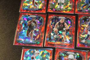 lot 271 image: 2020 Prizm Red Ice Prizms Football Card Lot  14 Cards