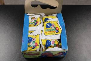 lot 289 image: 1980 Leaf Playball Mini Helmet Unopened Partial Box (Blue Box) Pack Lot  22 Packs