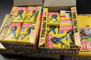 lot 316 image: 1981 Fleer In Action Football Unopened Box Lot  4 12 Boxes