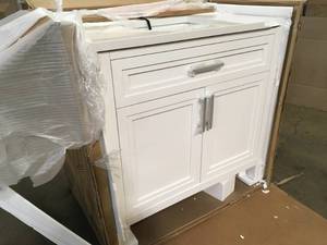 Home Decorators Collection Mayfield 36 in. W x 22 in. D Vanity in White Vanity Top broken Customer Returns See Terms on Auction