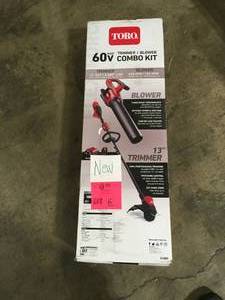 60V Max Lithium-Ion Cordless String Trimmer and Leaf Blower Combo Kit (2-Tool), 2.0 Ah Battery and Charger Included by Toro Customer Returns See Terms on Auction