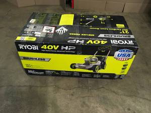 40V HP Brushless 21 in. Cordless Battery Walk Behind Self-Propelled Lawn Mower with (2) 6.0 Ah Batteries and Charger by RYOBI Customer Returns See Terms on Auction