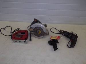 Jig Saw, Circular Saw, Drill, and Soldering Gun