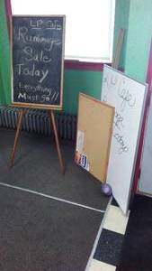 lot 328 image: Tripods, White Board, Chalk Board and Cork Board.
