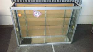 lot 330 image: Metal  Glass Shelving.