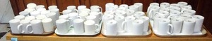 lot 335 image: Coffee Mugs (60 plus) on Trays.