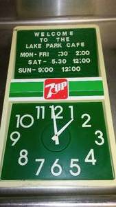 lot 339 image: 7- Up Clock Info Board
