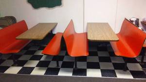 lot 353 image: 2 Large Booth Units. 2 Tables 4 Benches