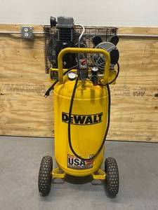 lot 1 image: DEWALT 25 Gal. 200 PSI Oil Lubed Belt Drive Portable Vertical Electric Air Compressor