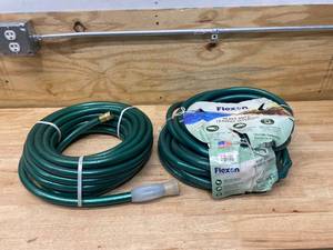 lot 5 image: FLEXON Lot of 2- FXG5850 58-Inch x 50-Foot Heavy Duty 5-Ply Forever Garden Hoses
