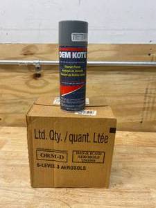 lot 55 image: DEM-KOTE Case of 6- Spray Paint Machine Gray, 10 oz Net Wt, Gloss, 5 to 8 sq ft Coverage
