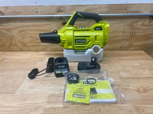lot 67 image: RYOBI ONE 18V Cordless Battery FoggerMister with 2.0 Ah Battery and Charger