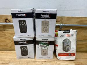 lot 104 image: KWIKSET Lot of 4 TouchPad Keyless Entry with 1 SmartCode (909) TouchPad Electronic Deadbolt