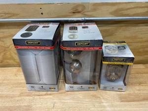 lot 111 image: DEFIANT Lot of 2 Touchscreen Deadbolt and Knob Combos with 1 Electronic Keypad Deadbolt