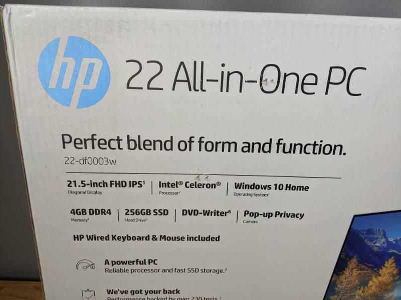 lot 3 image: Brand New HP 22 in One PC Desktop Computer 22-df0003w 4GB 256GB Windows T