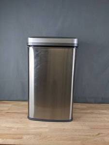 lot 62 image: Nine Stars Stainless Steel 13.2-Gallon Sensor Trash Can