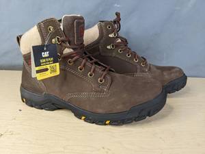 lot 161 image: CAT Footwear Womens Tess Steel-Toe Work Boot in Chocolate - Size 10 Wide