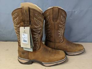 lot 164 image: Ariat Womens Anthem H2O Waterproof Boot in Distressed Brown - Size 6.5