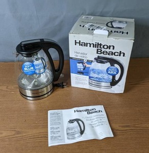 lot 96 image: Hamilton Beach Electric Glass Kettle - Black