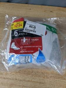 lot 225 image: Hanes Mens BigTall 6-Pack Cushioned Ankle Socks