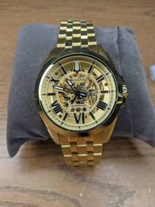 lot 6 image: Bulova Mens Goldtone Stainless Steel Bracelet Automatic Watch