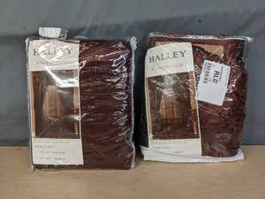 lot 242 image: (2) Halley 56 x 84 6-Pc. One-Rod Drapery Sets