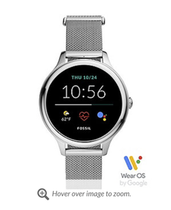 lot 13 image: Fossil Mens Gen 5E Silvertone Milanese Bracelet HR Smartwatch