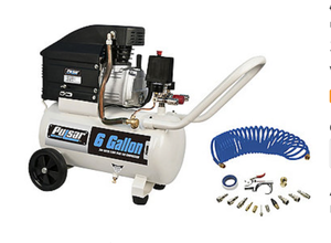 lot 187 image: Pulsar 6-Gallon Horizontal Electric Air Compressor