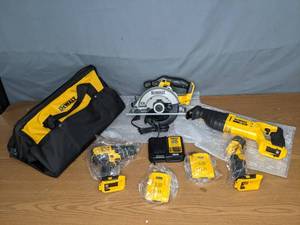 lot 347 image: DeWalt 20V MAX Lithium-Ion 4-Pc. Cordless Tool Kit with 2 Batteries