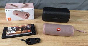 lot 336 image: JBL Flip 5 Eco Edition Portable Waterproof Bluetooth Speaker - Pink
