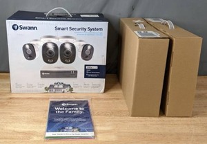 lot 339 image: Swann (4-Pack) Internet Cloud-based Bullet Security Camera System