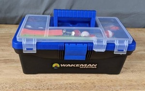 lot 344 image: Wakeman Single-Tray Tackle Box with 55-Pc. Starter Set - Blue