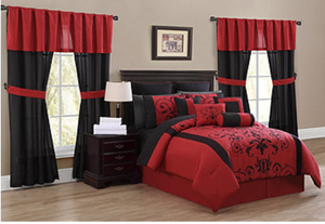lot 206 image: Cassandra 30-Pc. Bedroom Super Set - Queen, Red